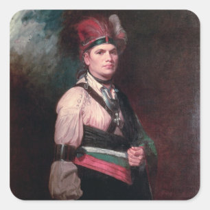 Adesivo Quadrado Joseph Brant, Chefe dos Mohawks, 1742-1807
