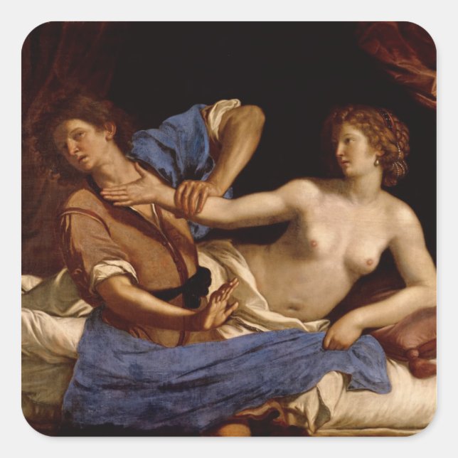 Adesivo Quadrado Joseph e a Esposa de Potiphar, c.1649 (Frente)