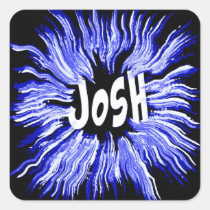 Adesivo Quadrado Josh Name Star em Azul