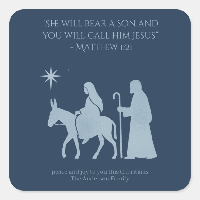Adesivo Quadrado Journey to Bethlehem Sticker – Mary and Joseph  (Frente)