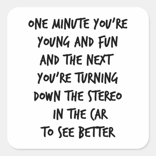 Adesivo Quadrado Jovem e Divertido (Frente)