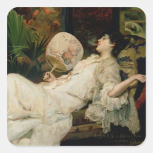 Adesivo Quadrado Jovem Fumando, 1894