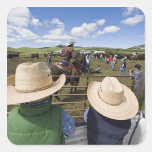 Adesivo Quadrado Jovens rapazes tomam o Ranch Hughes 2007