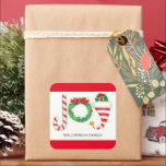 Adesivo Quadrado Joy Christmas Watercolor Stickers<br><div class="desc">Nossos adesivos personalizados podem ser usados como selos de envelopes,  etiquetas de presentes,  adesivos de favoritos,  etiquetas de itens e muito mais. As possibilidades são infinitas,  por isso,  prossiga e as utilize de forma criativa. Consulte as placas de coordenação e muito mais em zazzle.com/visionsandverses.</div>