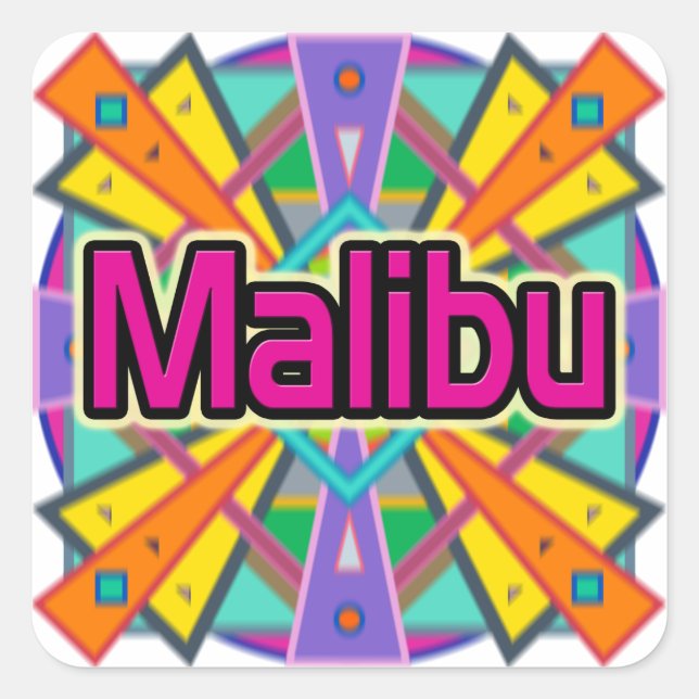 Adesivo Quadrado Joy Design "Malibu" Stickers (Frente)