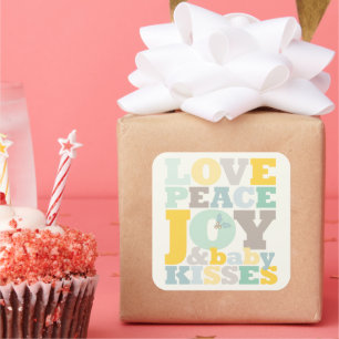 Adesivo Quadrado Joy, Joy, Joy, Bebê, Letras Coloridas