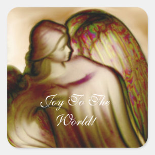 Adesivo Quadrado Joy To The World Angel Sticker