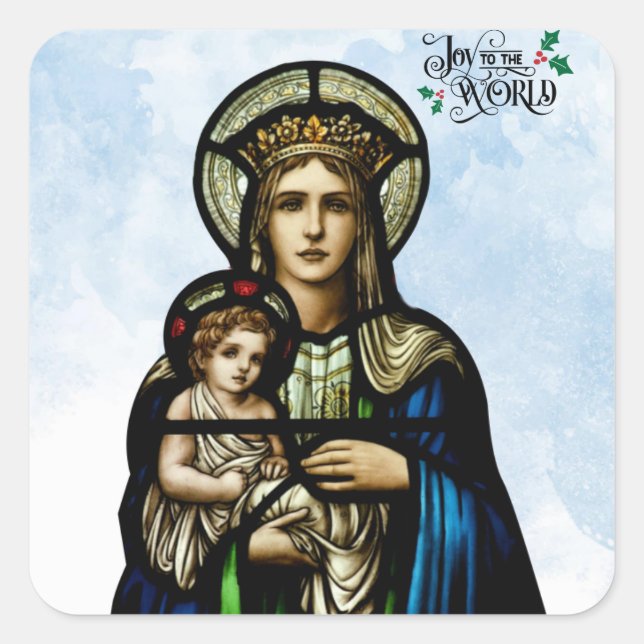 Adesivo Quadrado Joy To The World Sticker (Frente)