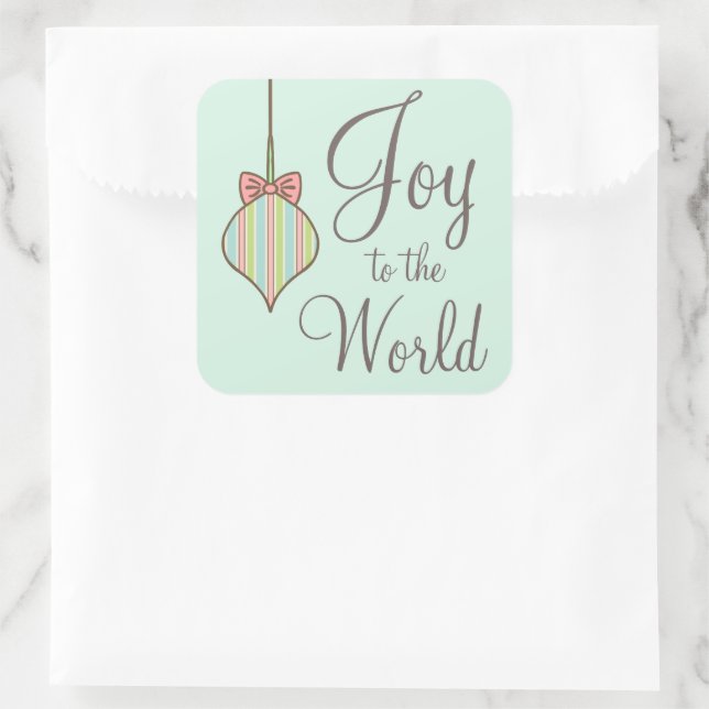Adesivo Quadrado Joy to the World Stickers (Bolsa)