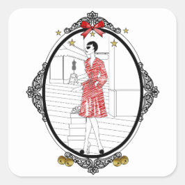 Adesivo Quadrado Joyeuses Fêtes