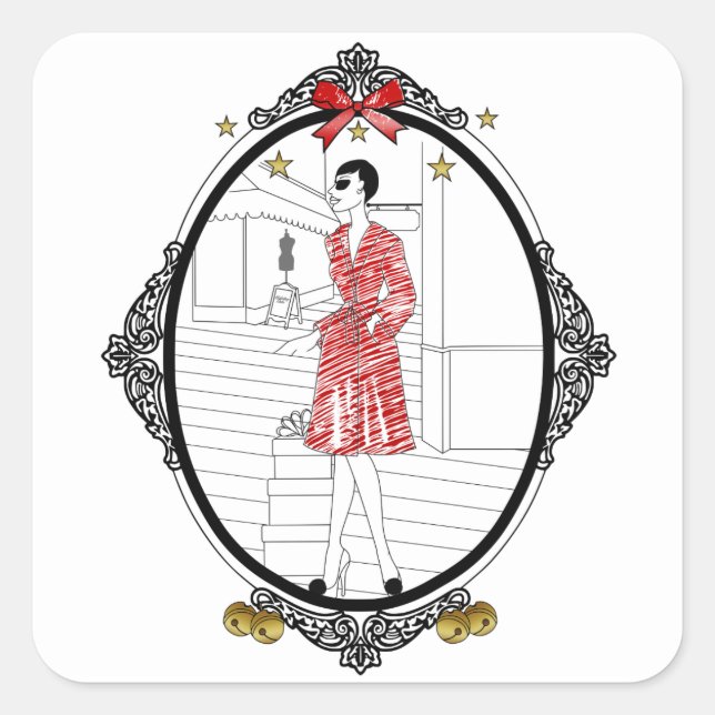 Adesivo Quadrado Joyeuses Fêtes (Frente)