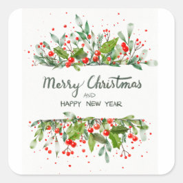 ADESIVO QUADRADO JOYEUX NOËL ET BONNE ANNÉE