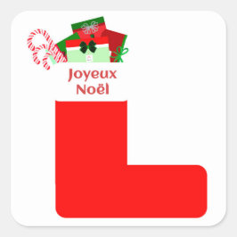 Adesivo Quadrado Joyeux Noël Square Stickers