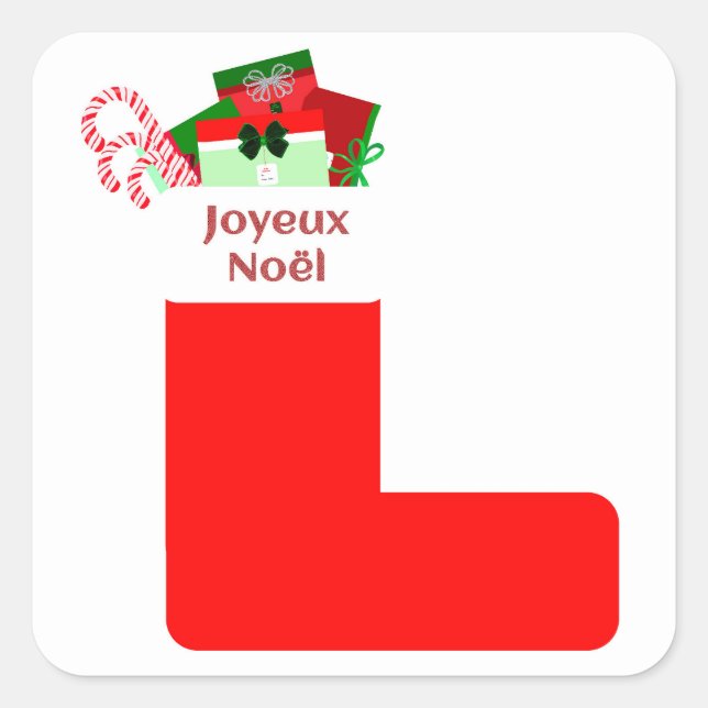Adesivo Quadrado Joyeux Noël Square Stickers (Frente)
