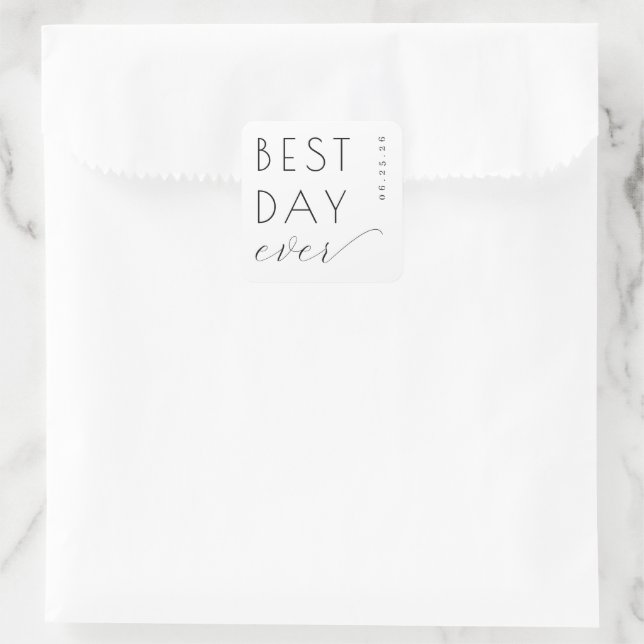Adesivo Quadrado Joyful Black Typographic (Bolsa)