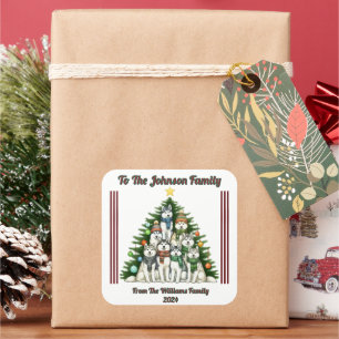 Adesivo Quadrado Joyful Holiday Sticker for Gifts