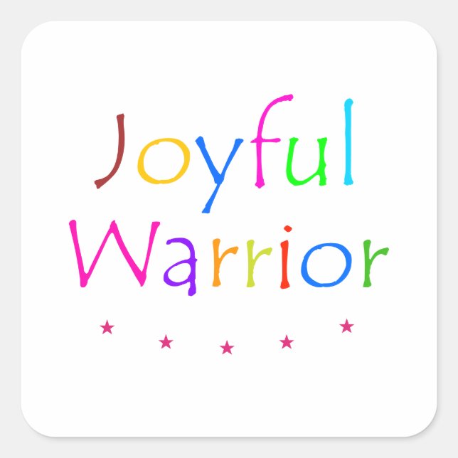 Adesivo Quadrado Joyful Warrior (Frente)