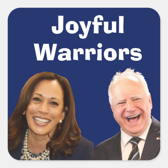 Adesivo Quadrado Joyful Warriors Harris e Walz (Frente)