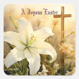 Adesivo Quadrado Joyous Easter Cross Sticker