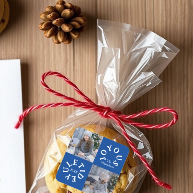 Adesivo Quadrado Joyous Yuletide 2 Foto (Criador carregado)