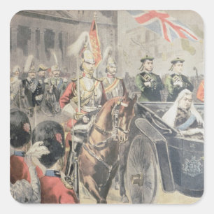 Adesivo Quadrado Jubileu da Rainha de Inglaterra