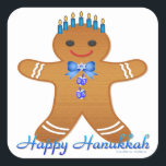 Adesivo Quadrado Judaica Hanukkah Gingerpão Man Menorah<br><div class="desc">Você está vendo The Lee Hiller Designs Collection of Home and Office Decor,  Roupa,  Gifts and Coleções. As Designs incluem Lee Hiller Photoographic e Mixed Media Digital Art Collection. Você pode ver sua fotografia da Nature em http://HikeOurPlanet.com/ e seguir seu blog de caminhada no Hot Primavera National Park.</div>