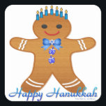 Adesivo Quadrado Judaica Hanukkah Gingerpão Man Menorah<br><div class="desc">Você está vendo The Lee Hiller Designs Collection of Home and Office Decor,  Roupa,  Gifts and Coleções. As Designs incluem Lee Hiller Photoographic e Mixed Media Digital Art Collection. Você pode ver sua fotografia da Nature em http://HikeOurPlanet.com/ e seguir seu blog de caminhada no Hot Primavera National Park.</div>