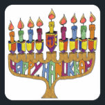 Adesivo Quadrado Judaica Happy Hanukkah Dreidel Menorah<br><div class="desc">Você está vendo The Lee Hiller Designs Collection of Home and Office Decor,  Roupa,  Gifts and Coleções. As Designs incluem Lee Hiller Photoographic e Mixed Media Digital Art Collection. Você pode ver sua fotografia da Nature em http://HikeOurPlanet.com/ e seguir seu blog de caminhada no Hot Primavera National Park.</div>