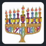 Adesivo Quadrado Judaica Happy Hanukkah Dreidel Menorah<br><div class="desc">Você está vendo a Captura Lee Hiller de Fotografia e Designs de Decoração Doméstica e Escritório, Roupa, Presentes e Coleções. As Designs incluem Lee Hiller Photoographic e Mixed Media Digital Art Collection. Você pode ver sua fotografia da Nature em http://HikeOurPlanet.com/ e seguir seu blog de caminhada no Hot Primavera National...</div>