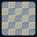Adesivo Quadrado Judaica Star De David Metal Dourado Azul<br><div class="desc">Você está vendo a coleção de Design Lee Hiller. Roupa,  Ofertas e Coleções Lee Hiller Fotografia ou Coleção de Arte Digital. Você pode ver sua fotografia da Nature em http://HikeOurPlanet.com/ e seguir seu blog de caminhada no Hot Primavera National Park.</div>