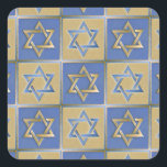 Adesivo Quadrado Judaica Star De David Metal Dourado Azul<br><div class="desc">Você está vendo a coleção de Design Lee Hiller. Roupa,  Ofertas e Coleções Lee Hiller Fotografia ou Coleção de Arte Digital. Você pode ver sua fotografia da Nature em http://HikeOurPlanet.com/ e seguir seu blog de caminhada no Hot Primavera National Park.</div>