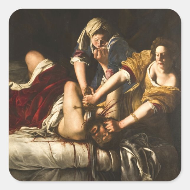 Adesivo Quadrado Judith Slaying Holofernes - Artemisia Gentileschi (Frente)