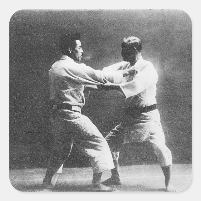 Adesivo Quadrado Judoka japonesa Jigoro Kano Kyuzo Mifue Judo (Frente)