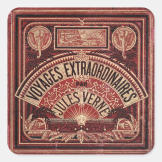 ADESIVO QUADRADO JULES VERNE "VOYAGES EXTRAORDINAIRES" (1878)