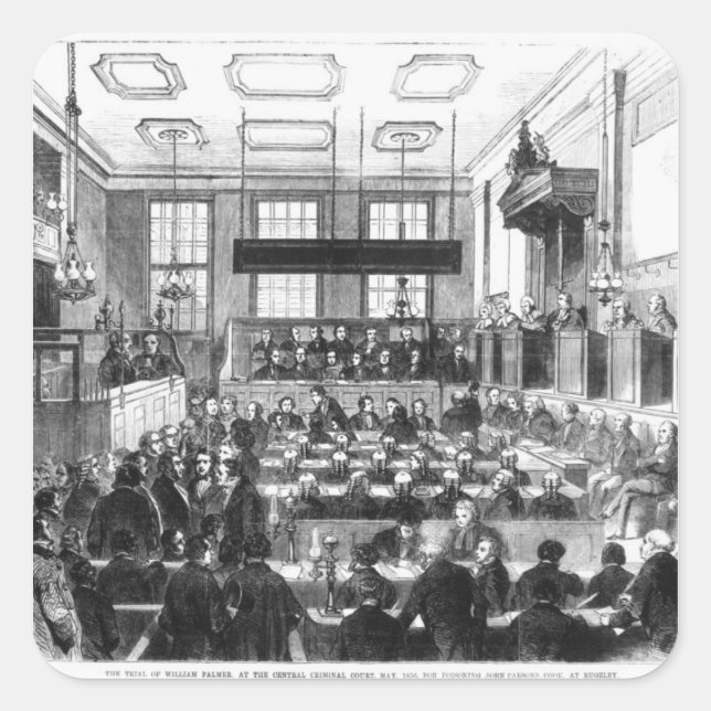 Adesivo Quadrado Julgamento de William Palmer (Frente)