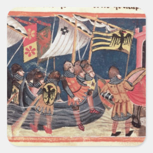 Adesivo Quadrado Júlio César aterrisando na Inglaterra