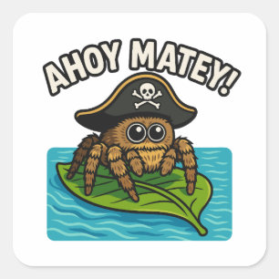 Adesivo Quadrado Jumping Pirate Spider Adventure Capitão Webbeard