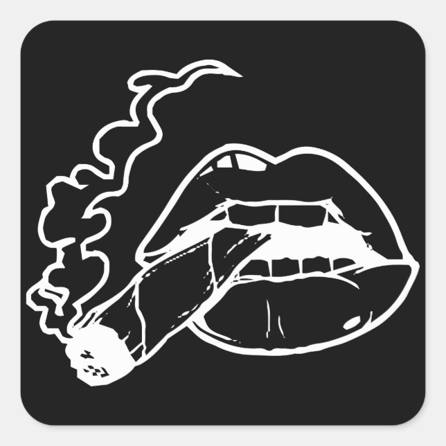 Adesivo Quadrado Juntar Lábios, Colar Lábios Semeados (Frente)