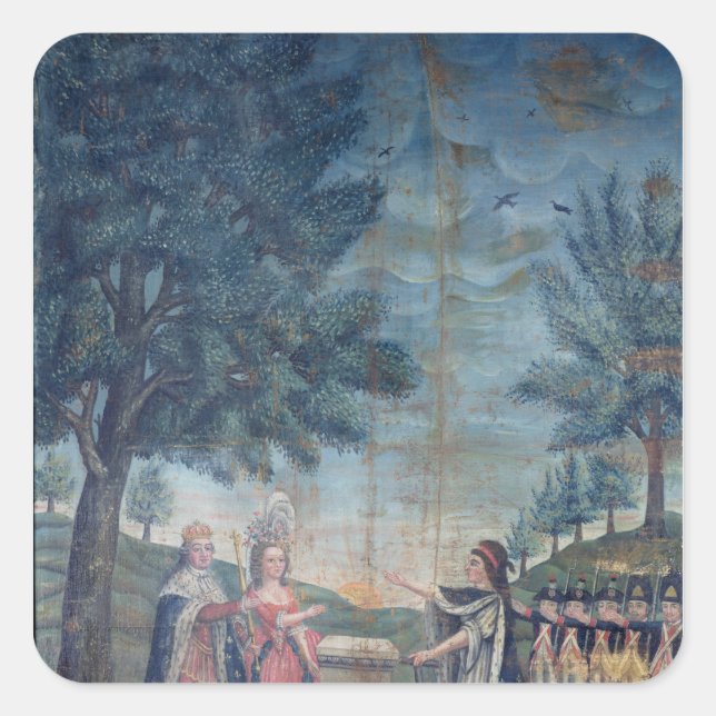 Adesivo Quadrado Juramento do Rei, a Rainha (Frente)