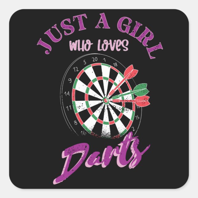 Adesivo Quadrado Just A Girl Who Loves Darts (Frente)