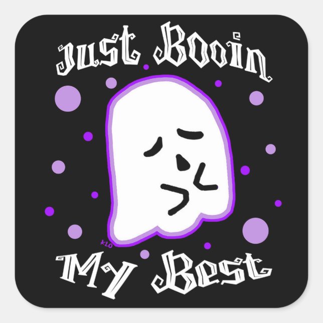 Adesivo Quadrado Just Booin My Best Square Sticker (Frente)