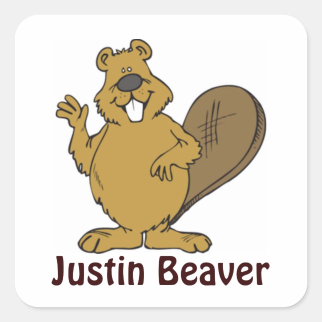 Adesivo Quadrado Justin Beaver Stickers (Frente)