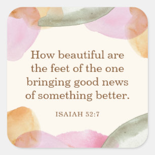 Adesivo Quadrado JW Pioneer Gift, Isaiah 52:7   JW
