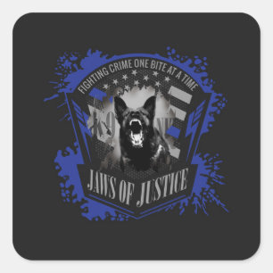 Adesivo Quadrado K-9 unidade - maxilas de justiça