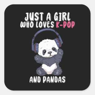 Adesivo Quadrado K Pop dá presentes garotas mulheres música Panda P