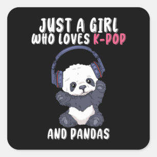 Adesivo Quadrado K Pop dá presentes garotas mulheres música Panda P