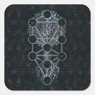 Adesivo Quadrado Kabbalah A Árvore da Vida - Etz Hayim