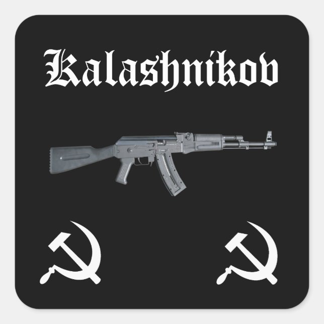 Adesivo Quadrado Kalashnikov AK-47 (Frente)