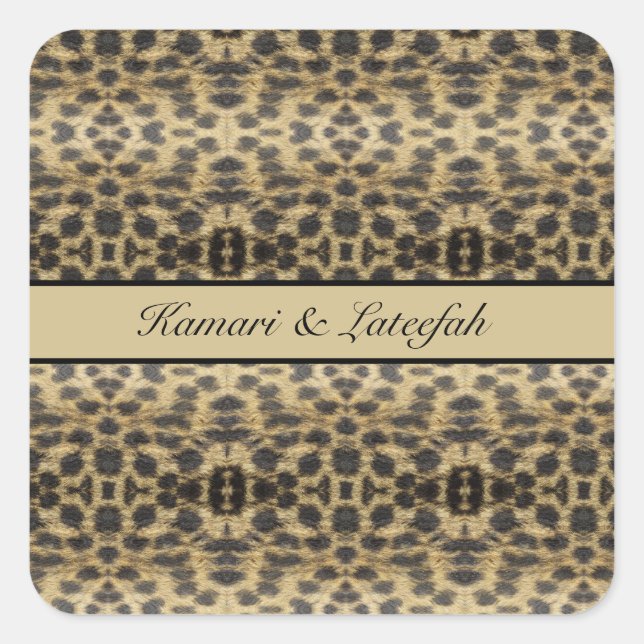 Adesivo Quadrado KaleidoCheetah, personalizado (Frente)