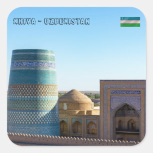 Adesivo Quadrado Kalta Minor Minaret inacabada - Khiva, Usbequistão